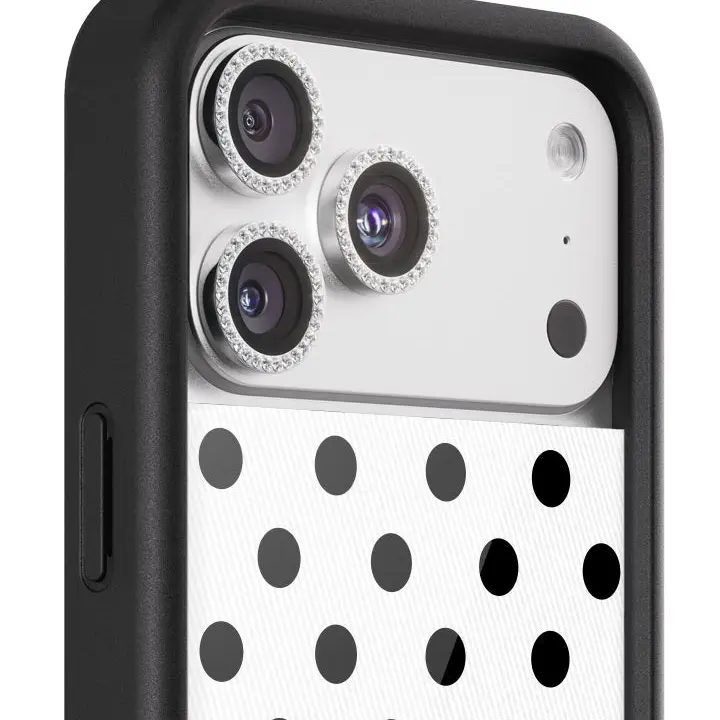 Wildflower Limited Edition Silver Glitter Camera Bling iPhone Casing - Raised Black Protective Bumper, Scratch-Resistant Lens Cover, Women’s Owned Small Business Gift; Phone Accessories for Protection