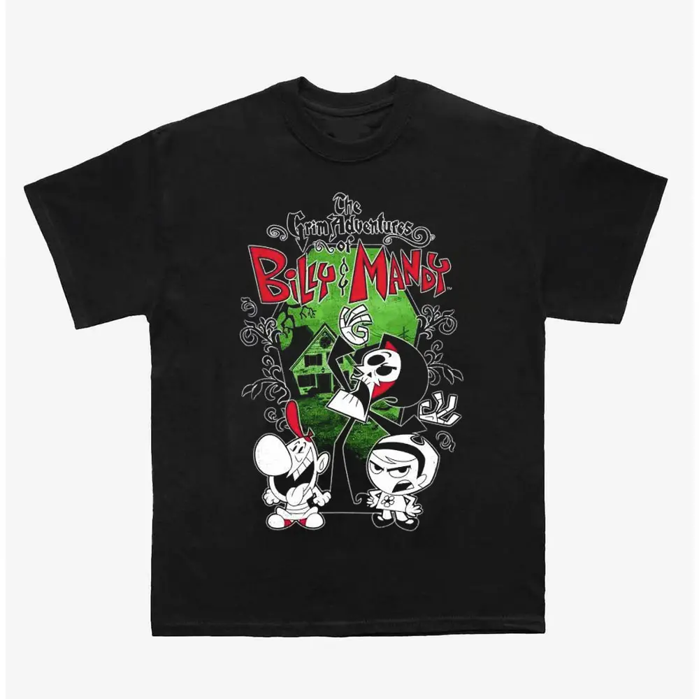 The Grim Adventures of Billy & Mandy Shirt, Supernatural Cartoon Graphic Tee, Unisex Streetwear