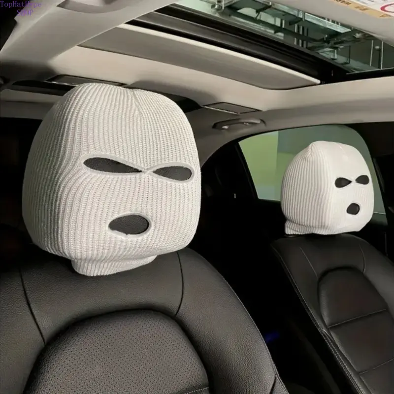 2-Piece Car Headrest Covers Set - Fun Aesthetic Automotive Decoration, Cool Decorations, Interior Ornaments, Universal Seat Fit, Lasting Durability, Custom Options Auto Accessory