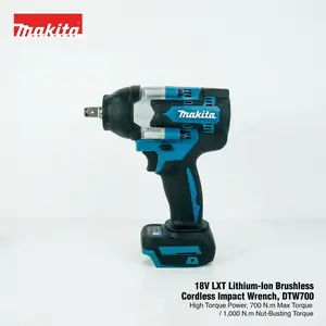 Makita 700 1/2 In Impact Wrench High Torque 1000 Nm Breakaway for Construction and Equipment Assembly Use