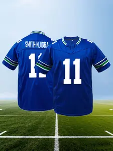 Men's Seattle #11 #12 #9 #10 Football Jersey,Loose Fit Short Sleeve Top, Breathable Embroidered Design, Perfect for Training and Competition, Casual Daily Wear, All-Season Versatile Tee, Comfortable & Stylish,Fan's Gift