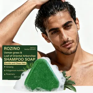 Natural Herbal Shampoo Bar Soap with Ginseng, Reishi & Rosemary, Gentle Cleansing for All Hair Types, Anti-Dandruff & Oil Control, Travel-Friendly