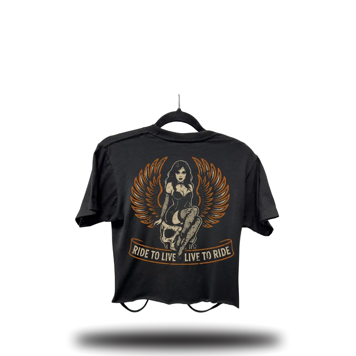 TheDriveClothing Live To Ride Road Rash Front Slash Crop Top – Y2K Streetwear Crop Tee, Motorcycle Biker Fashion, TikTok Viral Alt Girl Outfit, Grunge Goth Aesthetic, Festival Wear, Skater Style Top