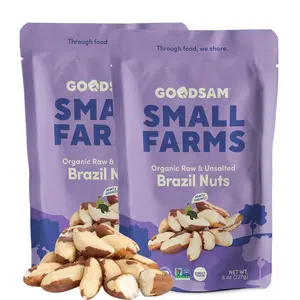 GoodSAM Small Farms - Organic Brazil Nuts, Raw & Unsalted – Bundle (2, 4, or 6-Pack)