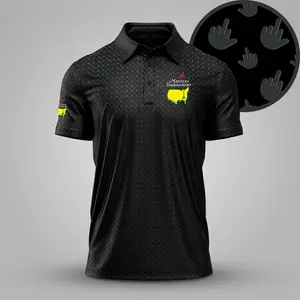 Masters Inspired Pattern Golf Polo Shirt 2026 Lightweight Performance Short Sleeve Modern Golf Fan Design