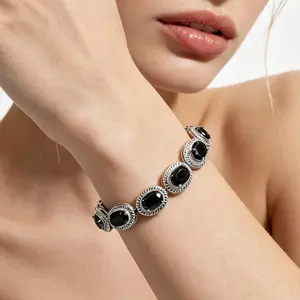 Women's Electroplated Zirconia Bracelet - Eco-friendly Copper Base, Fade-resistant Jewelry, Sparkling Crystal Unique Accessory
