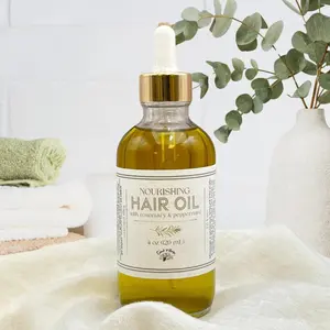 Nourishing Hair Oil with Peppermint & Rosemary -  Nourishing, Smoothing, Organic Herbal Haircare featuring Argan Oil, Coconut Oil, Olive Oil, Peppermint, Chamomile, Hibiscus, Rosemary, Fenugreek