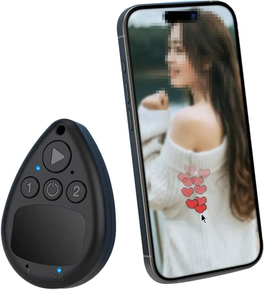 2026 Upgraded Bluetooth Phone Controller, Hands-Free Remote for TikTok Scrolling, Page Turning, Volume Control, Camera Shutter Compatible with iPhone & Android
