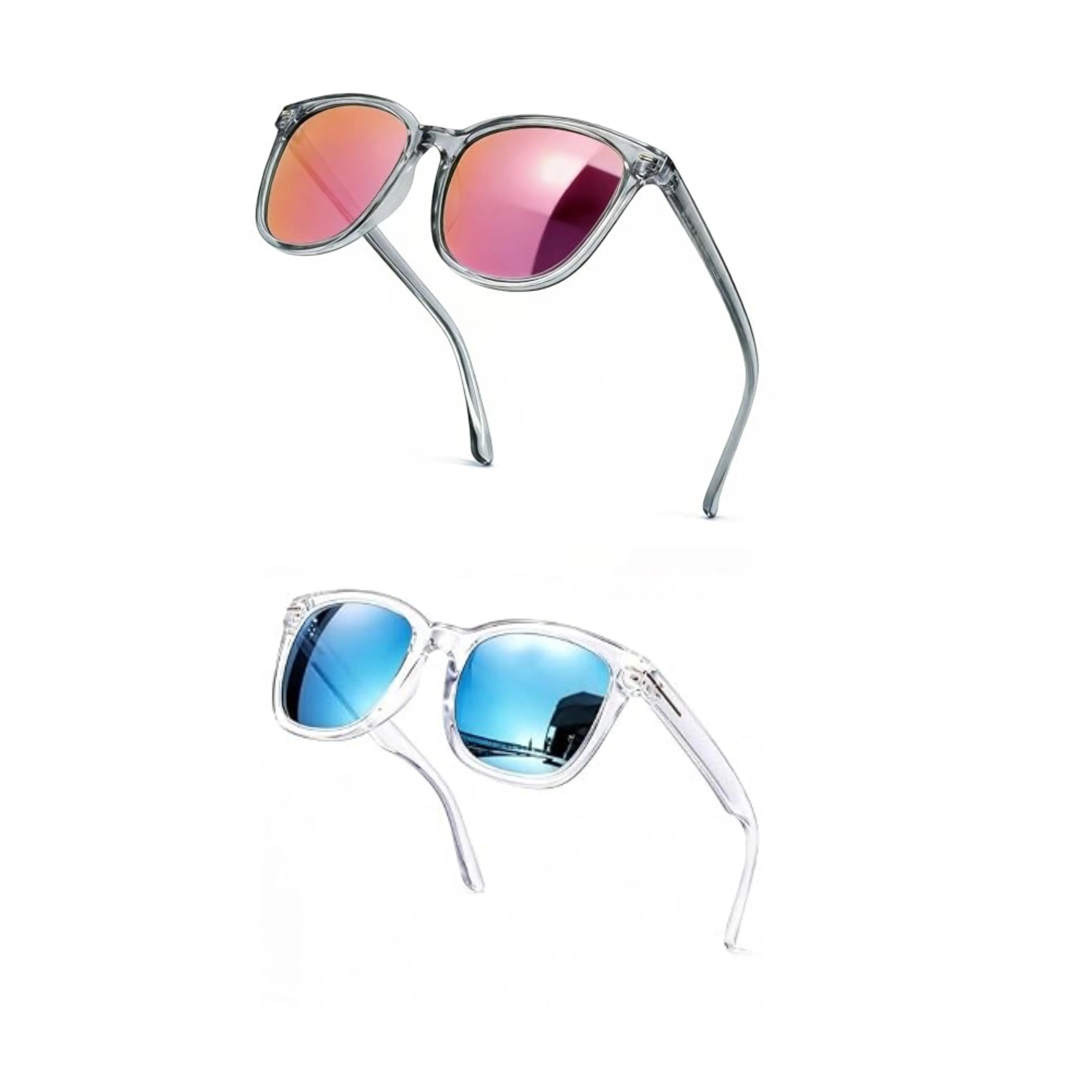 Myiaur Polarized Sunglasses for Women, Square Mirrored Trendy Shades with UV Protection Reduce Glare Sun Glasses