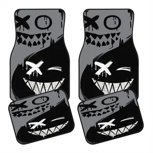 4-Piece Dark Graffiti Car Mat Set, Non-Slip Front & Rear Mats, All-Weather Automotive Interior Decor, Comfortable & Protective, Truck Floor Mats, Car Accessory