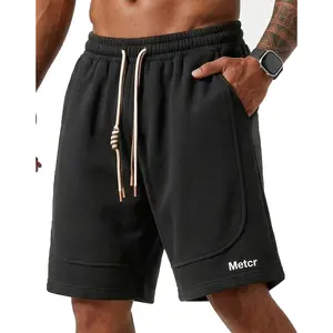 360GSM Heavyweight Men's Cotton Sweat Shorts Baggy Fleece Sweatpants Mens Lounge SweatShorts Workout with Pockets