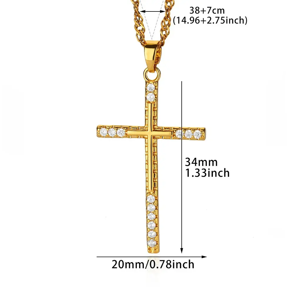 Cross pendant titanium steel necklace - unique design, hip-hop style, versatile and trendy