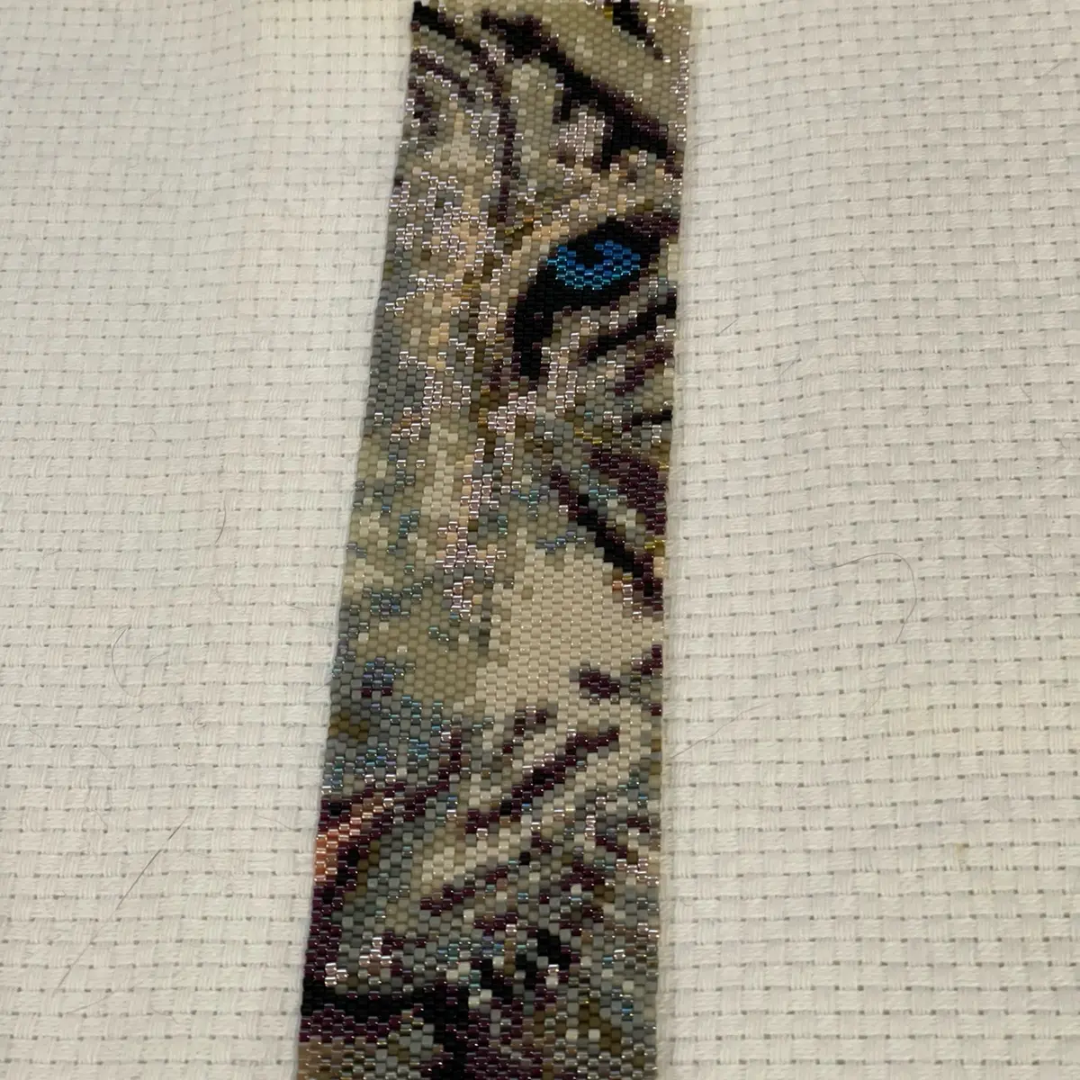 Siberian Tiger peyote beaded bracelet