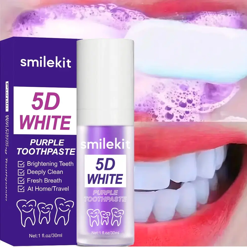 1-PACK 5D 30ML Mint Flavor Purple Whitening Toothpaste, Deep Cleaning ...