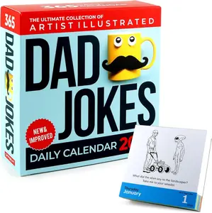Dad Joke Desk Calendar 2026 - Unique Fun Gift For Dad 365 Daily Dad Jokes, White Elephant Gifts, Gifts for Men, Stocking Stuffers, Desk or Wall Calendar