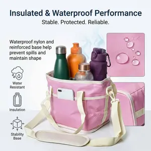Family Size 4 Compartment Drink Bag, Multiple Tumbler Carrier Caddy，drink arrier