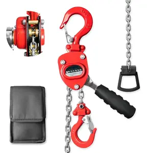Manual Lever Chain Hoist Come Along 1/4 Ton 550LBS Capacity 10FT Lift, G80 Alloy Steel with Pawl  & Auto-Load Guide, 360? Rotating Hooks for Construction Warehouse Garage