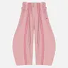 Aelfric Eden Women's Striped Cotton Oversized Baggy Barrel Pants - Elastic Waist, Chic, Retro Minimalist Streetwear, Unisex Basic Bottoms with Relaxed Fit, Back to School Casual Alternative Clothing