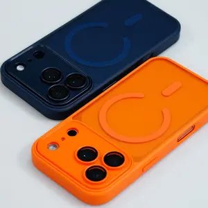 Luxury Matte Translucent Phone Cases Compatible with iPhone 17 Pro Max 16 Pro Max 17pro 17promax Case Shockproof Armor Design Magnetic Wireless Charging Full Camera Lens Protection Soft Bumper Men Women Phone Cover