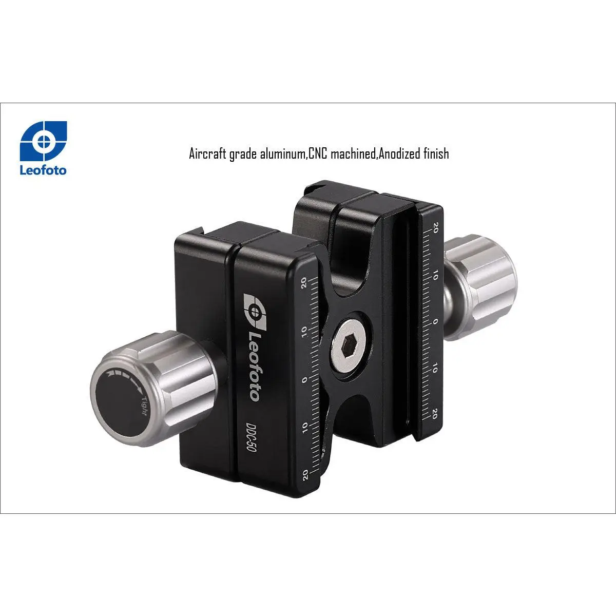 Leofoto DDC-50 + BPL-50N Bidirectional Subtend Double Clamp MINI CLAMP with Plate