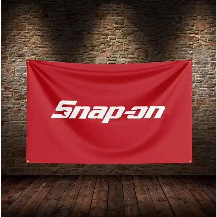 Snap-on Racing Flag Banner - Durable Lightweight Polyester, Checkered Print, Hanging Wall Decor, Flags for Room, Indoor/Outdoor Garage Man Cave Festive Event Gift home accessories