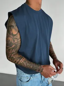 Men's Solid Color Racer Back Tank Top, Regular Fit Casual Comfy Sleeveless Top for Summer, Men's Clothes for Daily Wear, Casual Street Fashion