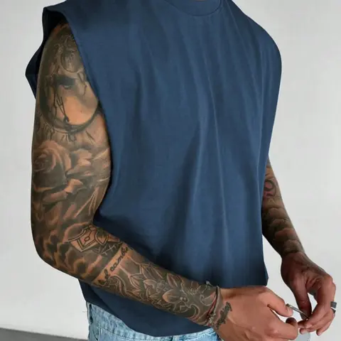 Men's Solid Color Racer Back Tank Top, Regular Fit Casual Comfy Sleeveless Top for Summer, Men's Clothes for Daily Wear, Casual Fitted Streetwear