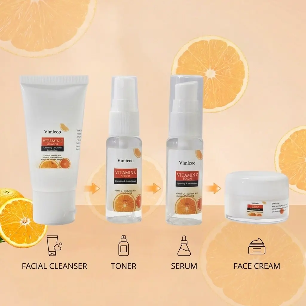 Vitamin C Skincare Travel Kit, Beauty & Personal Care On-The-Go Set  Travel   Glowing Skin Kit booster shot skin renewal duo Korean Hydrating  Skin   Repair  Kit