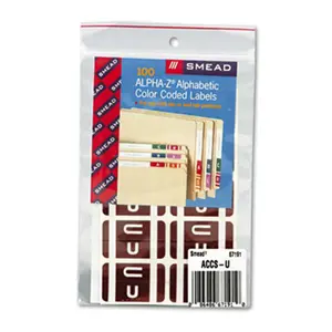 Smead  Alpha-Z Color-Coded Second Letter Labels- Letter U- Dark Brown- 100/Pack