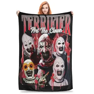 Terrifier Art The Clown Bootleg Gift Blanket for Men Women Cozy Fluffy  Throw Blankets for Living Room 50x60 Inches Multi-size