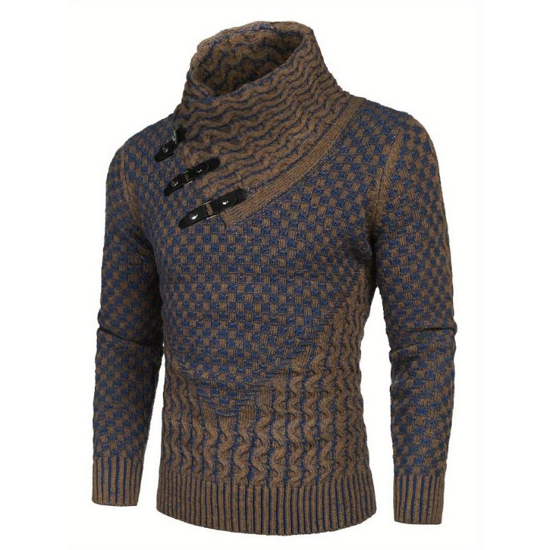 Stylish Men's Novelty Turtleneck Pullover Sweater - Soft, Breathable, and Warm - Perfect for Casual Daily Wear, Outdoor Activities, and Gift Giving