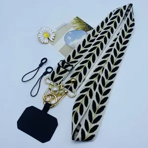 1pc Colorful Adjustable Phone Lanyard, Neck Strap with Pad Clip, Anti-Loss Universal Phone Case Holder, Mobile Phone Accessor phone charm keychain Practical