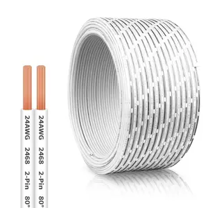 100 FT 24 AWG Door Wire, 2-Conductor Door Sensor Wire,-Doors Opener Wires for Station and Sensor, Low-Voltage Applications, Intercoms, Thermostat Controls