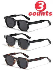 Unisex Simple Style Sunglasses, Trendy Casual Sunglasses for Everyday Use, Fashion Accessories for Outdoor Activities