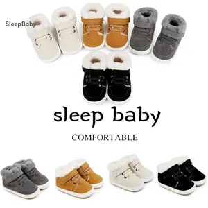 Toddler Adorable Infant Winter Snow Boots Hook & Loop Closure Boots Warm Baby First Walker Shoes，Unisex Newborn Shoes