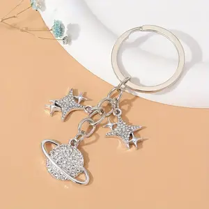 Classic Star Planet Shining Alloy Keychain Y2K Style Car Bag Pendant, NXQXN