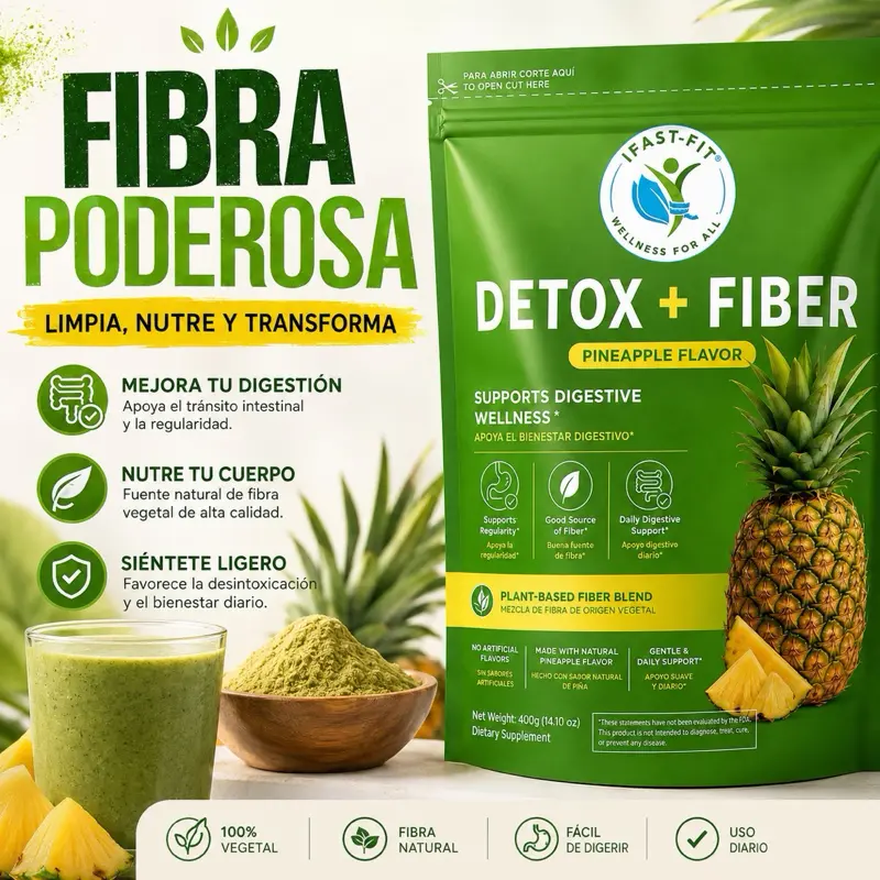 IFastFit Edible Dietary Fiber Powder Supplement Fibra Poderosa - Beauty, Fitness, Vitamin & Healthcare Enzyme Nutritional Wellness Support