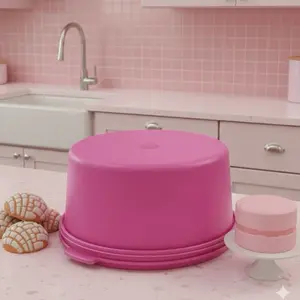 Pastry Cream Kitchenware Container Pink Plastic Storage for Cakes and Pastries Ideal for Bakery Use