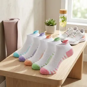 Women's Multicolor Anti-Blister Thick Cushioned Athletic Socks (5 Pairs) - Breathable, Moisture-Wicking, Odor-Resistant, Supportive Performance Socks for Running, Hiking, Gym Workouts, Multicolor Athletic Socks
