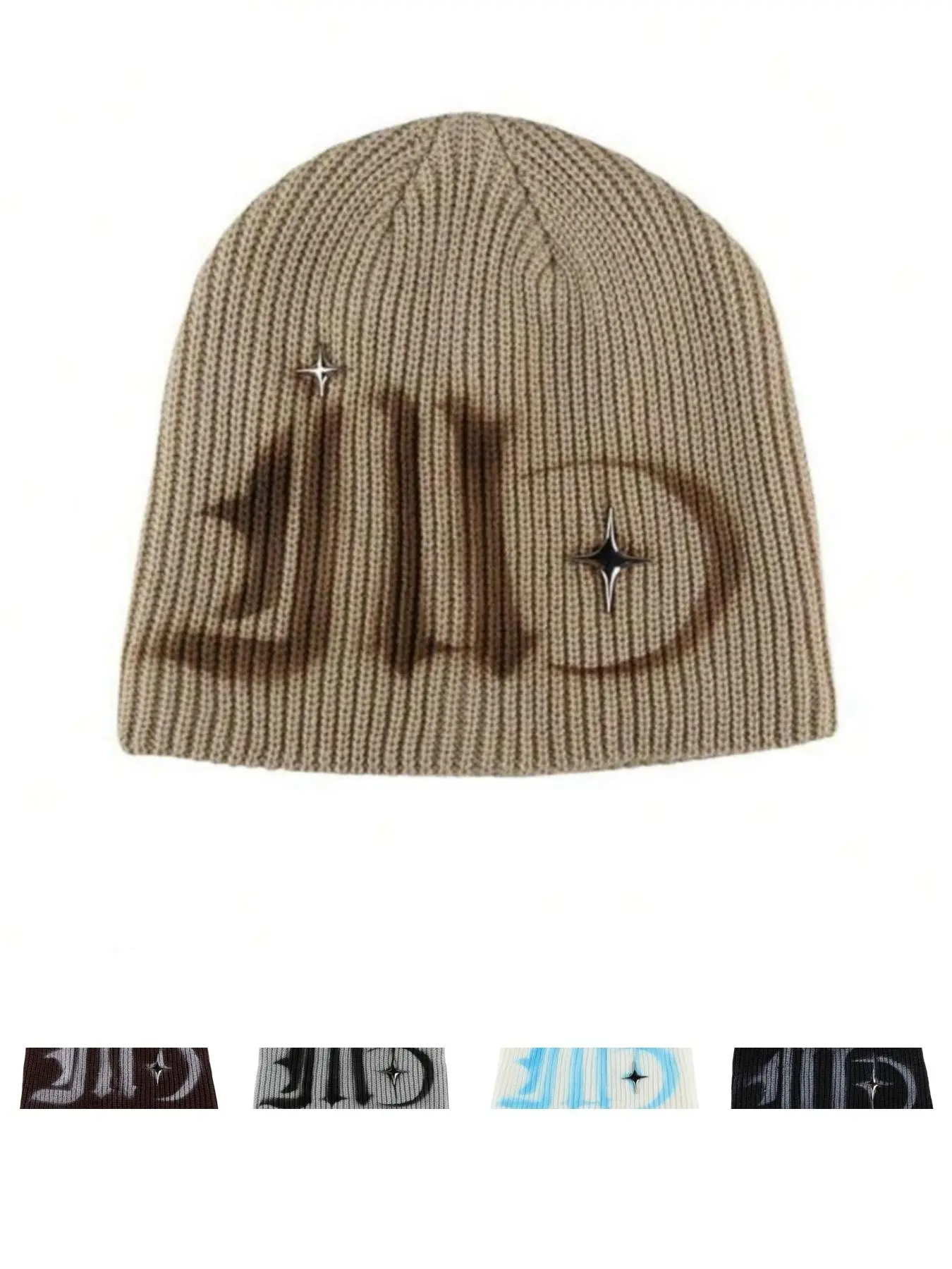 Men's Graffiti Street Style Knit Baseball Cap, Knitted Hat, Beanie Hat, Graphic Hat, Casual Fashion Warm Hat for Fall & Winter, Perfect for Sports and Parties, Fitted Hat Beanie, Streetwear Headwear