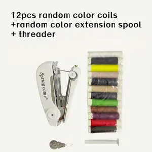 Portable Mini Sewing Machine, Handheld Manual Easy Sewing, Home Portable Tailor Machine, Small Sewing Machine with Threader and Thread