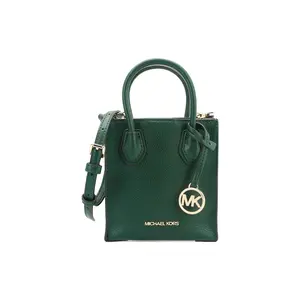 Michael Kors MK Mercer Leather Accordion Handbag for Women – French-Inspired Commuter Style in Forest Green