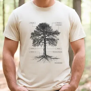 Tree diagram t shirt gift for outdoor lover, trees t shirts, forest tee, men's shirt, women's shirts, hiking tees, camping tshirt, nature tshirts, biology clothing, pine tree, hiker. camper, adventure, mountains, gift for her, gifts for him,