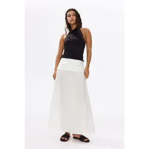 H&M Flounced poplin skirt