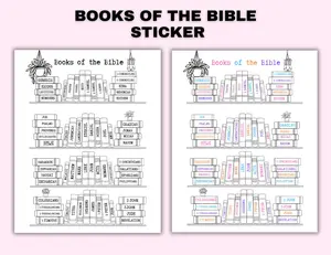 Books of the Bible Sticker - Bible Reading Tracker Sticker in Pink Blue Orange Rainbow Black FaithInStyle BibleStickers Blessed ChristianGirls Biblestudy