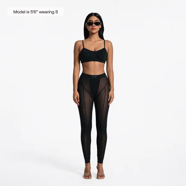 BetterMe Women's Sculpting Leggings, High-Waist with Semi-Sheer Mesh Panels & Contouring Seam Construction for Womens Fitness, Leggings Women