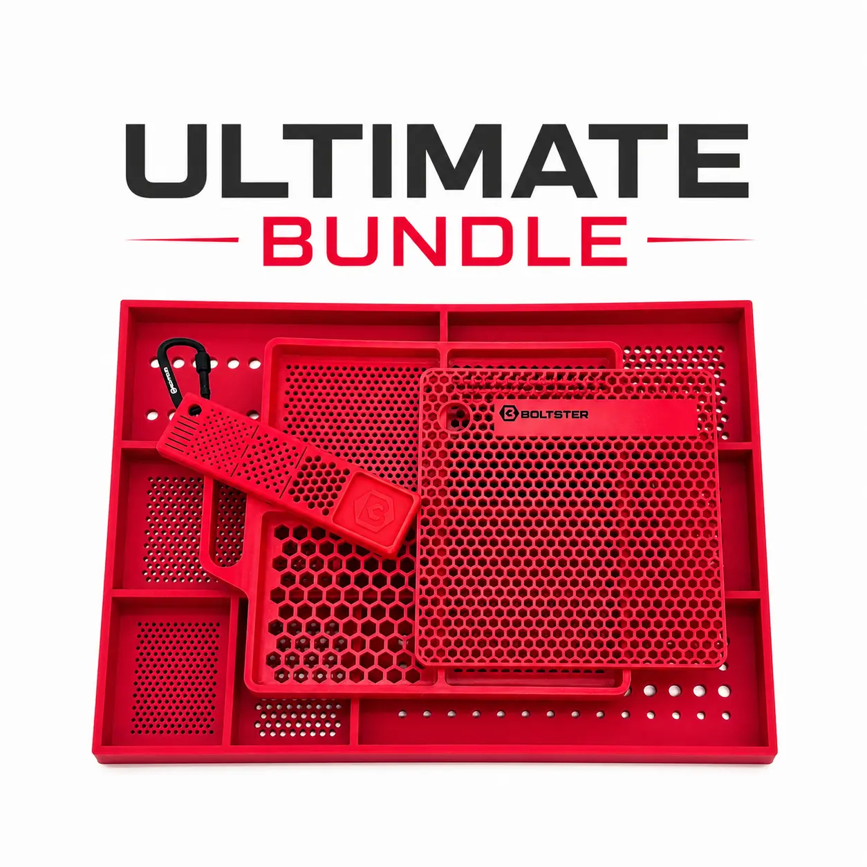 Boltster Ultimate Tool Organizer Bundle | Silicone Work Tray Set | Mechanic & Garage Organization System | Boltster Bitster 2.0 + Tool Trays