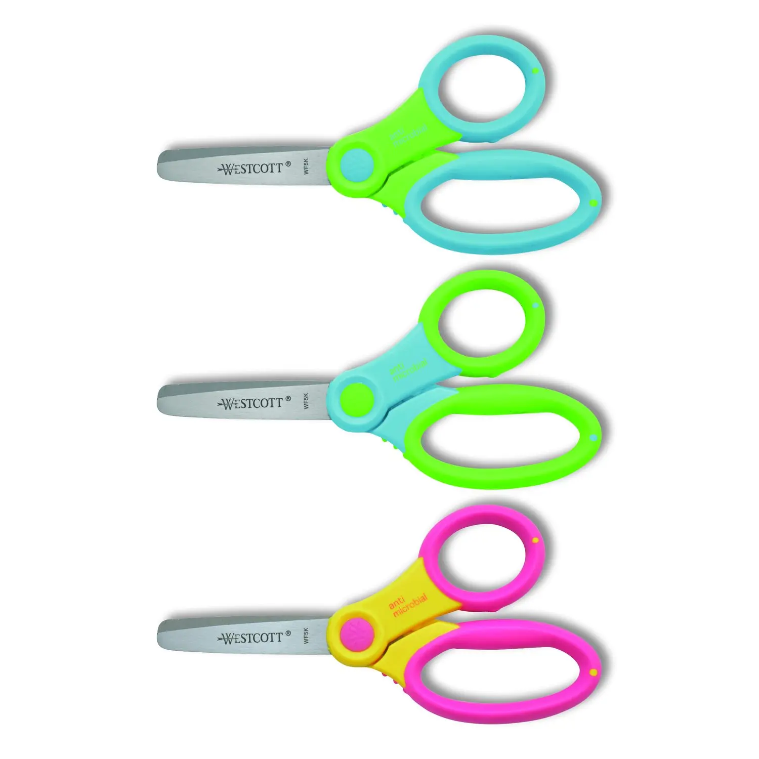 Westcott Ultra Soft Handle Scissors Antimicrobial 5" Assorted Colors Straight 14596