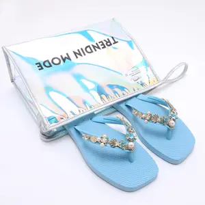 Trendin Mode Women's Beach Flip Flops Non-Slip Sole, Lightweight & Comfortable Slippers for Poolside, Travel Summer Sandals