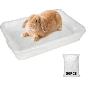 Small Animal Bedding & Litter,50 pcs Disposable Rabbit Cage Liner Bags 3s Quick Clean for Bunny Cat Guinea Pig Ferret Chinchilla